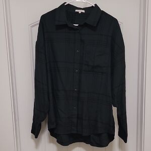 Z Supply Women's River Plaid Button Up Shirt In Cyprus Green